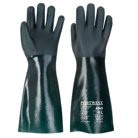 A845 - Gant PVC 45cm double trempage Vert