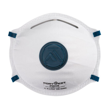 P203 - Masque FFP2 à valve - Dolomite (Pk10) Blanc