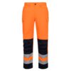 T143 - Hi-Vis Mesh Panel Trousers Orange/Marine